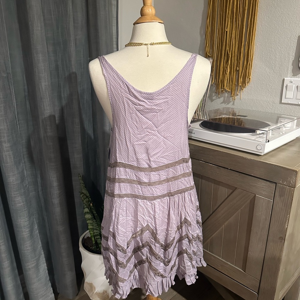 Free People Lavender Polka Dot Tunic - Picture 3 of 5